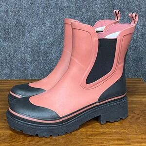 Boden Women's Pink Wellie Boots Chelsea Ankle Platform Lug Sole UK 4/US‎ 6 NWOT